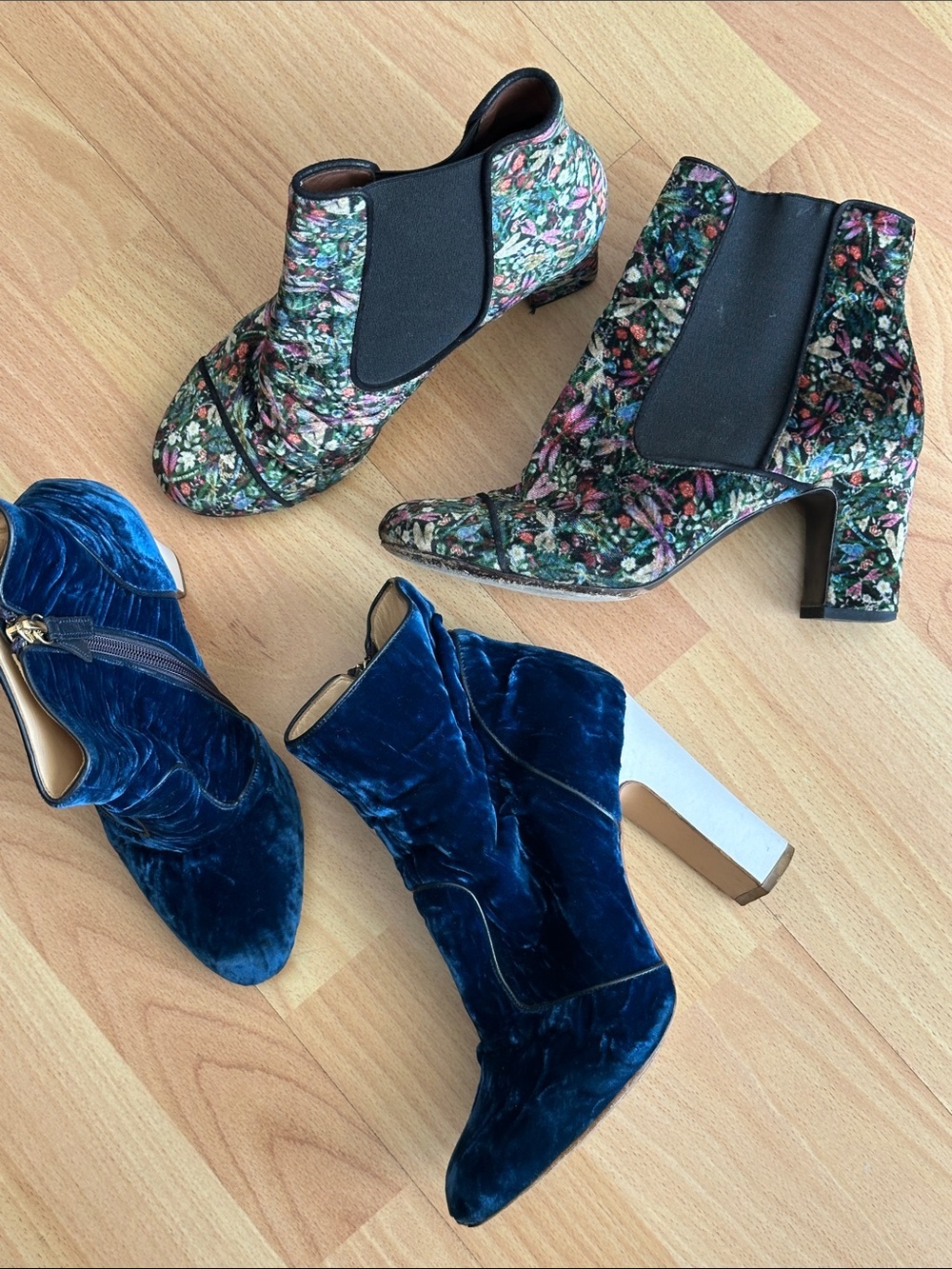 Tabitha Simmons and Bionda Castana Velvet Chelsea Ankle Boots